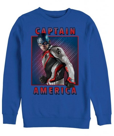 Marvel Men's Avengers Endgame Captain America Portrait, Crewneck Fleece Blue $24.20 Sweatshirt