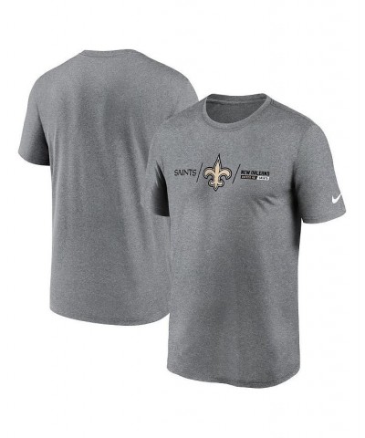 Men's Heathered Charcoal New Orleans Saints Horizontal Lockup Legend T-shirt $23.19 T-Shirts