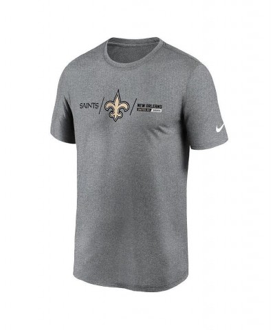 Men's Heathered Charcoal New Orleans Saints Horizontal Lockup Legend T-shirt $23.19 T-Shirts