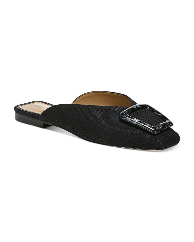 Women's Lavina Buckle Mules Black $42.00 Shoes