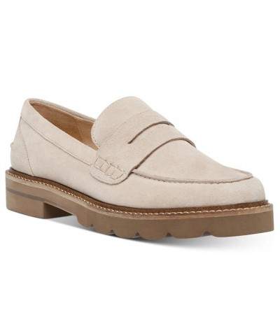 Elia Lug Sole Loafers Tan/Beige $45.54 Shoes