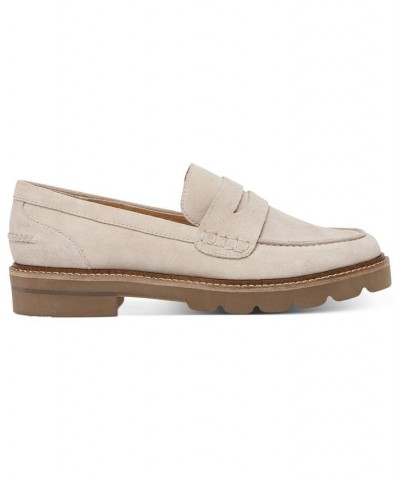 Elia Lug Sole Loafers Tan/Beige $45.54 Shoes