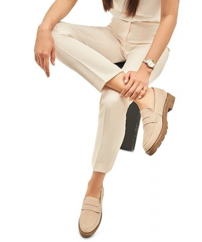 Elia Lug Sole Loafers Tan/Beige $45.54 Shoes