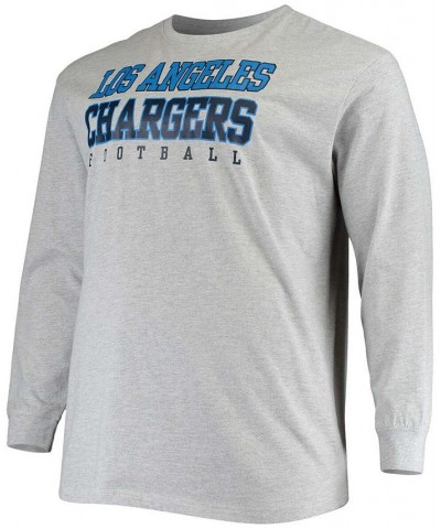 Men's Big and Tall Heathered Gray Los Angeles Chargers Practice Long Sleeve T-shirt $22.39 T-Shirts