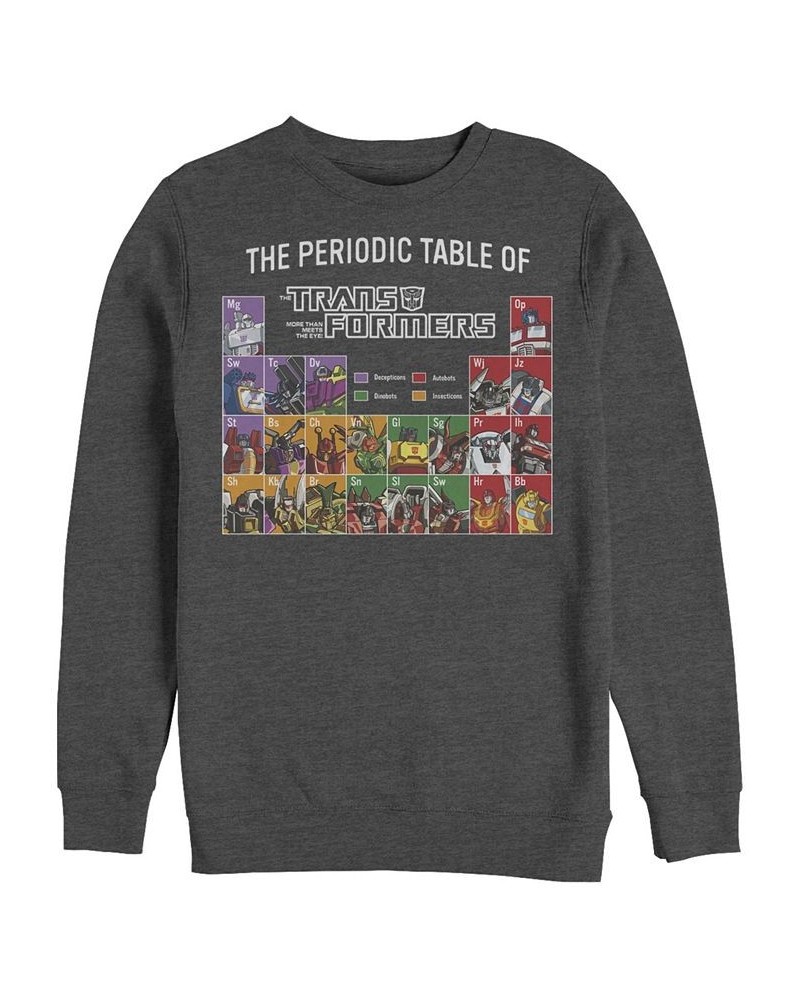 Men's Transformers Periodic Fleece Sweatshirt Gray $28.02 Sweatshirt