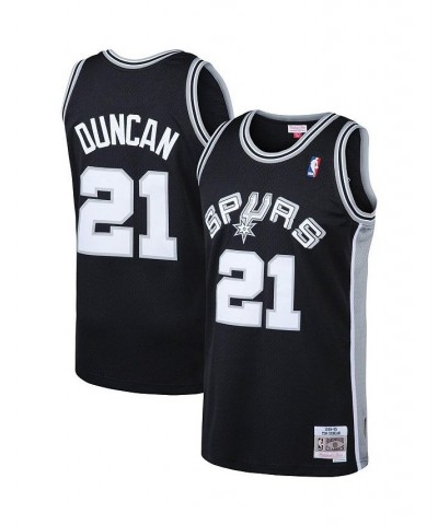 Men's Tim Duncan Black San Antonio Spurs Big and Tall Hardwood Classics Jersey $57.00 Jersey