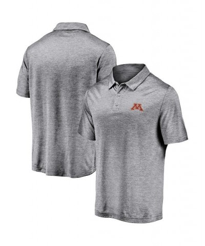 Men's Gray Minnesota Golden Gophers Primary Logo Striated Polo Shirt $28.99 Polo Shirts