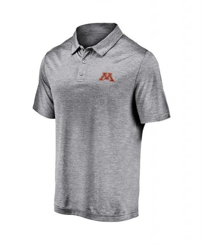 Men's Gray Minnesota Golden Gophers Primary Logo Striated Polo Shirt $28.99 Polo Shirts