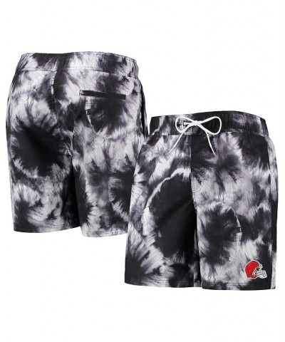 Men's Black Cleveland Browns Splash Volley Swim Shorts $31.79 Swimsuits