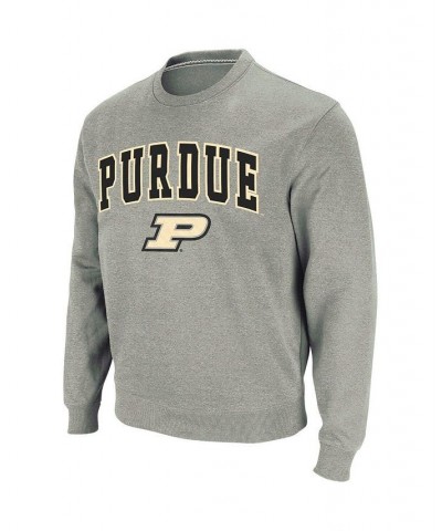 Men's Heather Gray Purdue Boilermakers Arch & Logo Crew Neck Sweatshirt $34.19 Sweatshirt