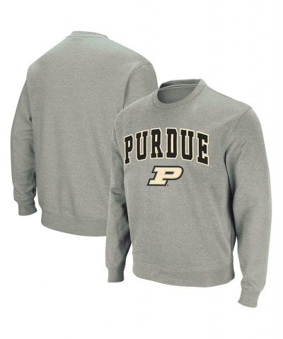 Men's Heather Gray Purdue Boilermakers Arch & Logo Crew Neck Sweatshirt $34.19 Sweatshirt