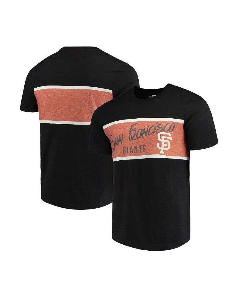 Men's Black San Francisco Giants Wordmark Panel T-shirt $20.64 T-Shirts