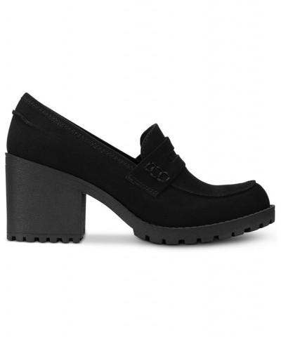 Maycee Lug Sole Loafers Black $31.97 Shoes