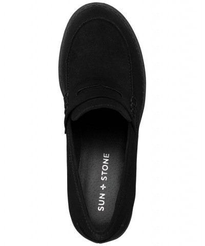 Maycee Lug Sole Loafers Black $31.97 Shoes