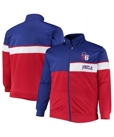 Men's Royal, Red Philadelphia 76ers Big and Tall Pieced Body Full-Zip Track Jacket $37.40 Jackets