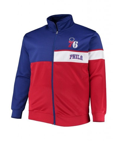 Men's Royal, Red Philadelphia 76ers Big and Tall Pieced Body Full-Zip Track Jacket $37.40 Jackets