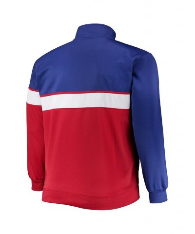 Men's Royal, Red Philadelphia 76ers Big and Tall Pieced Body Full-Zip Track Jacket $37.40 Jackets