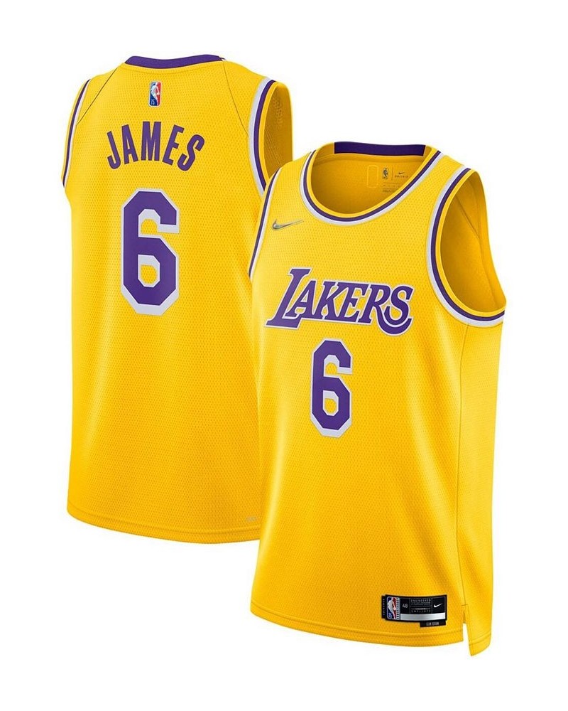 Men's LeBron James Gold-Tone Los Angeles Lakers 2021/22 Diamond Swingman Jersey - Icon Edition $53.50 Jersey