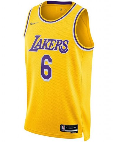 Men's LeBron James Gold-Tone Los Angeles Lakers 2021/22 Diamond Swingman Jersey - Icon Edition $53.50 Jersey