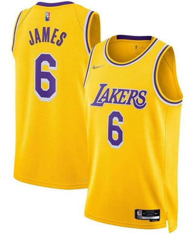 Men's LeBron James Gold-Tone Los Angeles Lakers 2021/22 Diamond Swingman Jersey - Icon Edition $53.50 Jersey