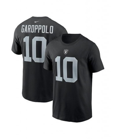 Men's Jimmy Garoppolo Black Las Vegas Raiders Player Name and Number T-shirt $18.00 T-Shirts