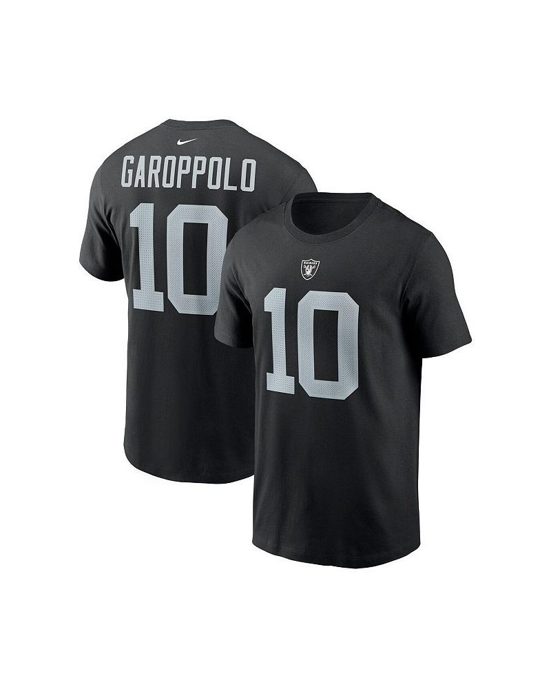 Men's Jimmy Garoppolo Black Las Vegas Raiders Player Name and Number T-shirt $18.00 T-Shirts