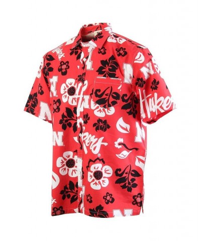 Men's Scarlet Nebraska Huskers Floral Button-Up Shirt $35.69 Shirts