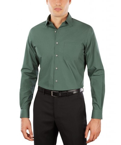 Men's Athletic Fit Poplin Dress Shirt Green $17.88 Dress Shirts