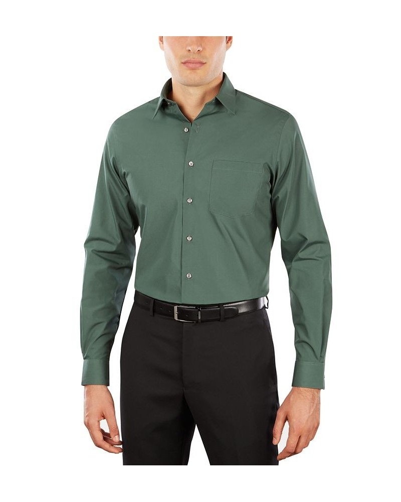 Men's Athletic Fit Poplin Dress Shirt Green $17.88 Dress Shirts