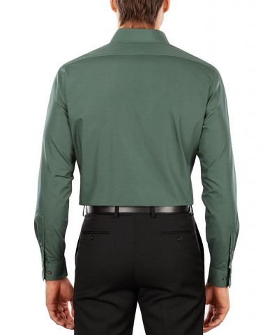 Men's Athletic Fit Poplin Dress Shirt Green $17.88 Dress Shirts