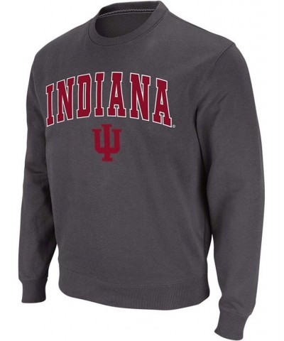 Men's Charcoal Indiana Hoosiers Arch Logo Crew Neck Sweatshirt $32.39 Sweatshirt