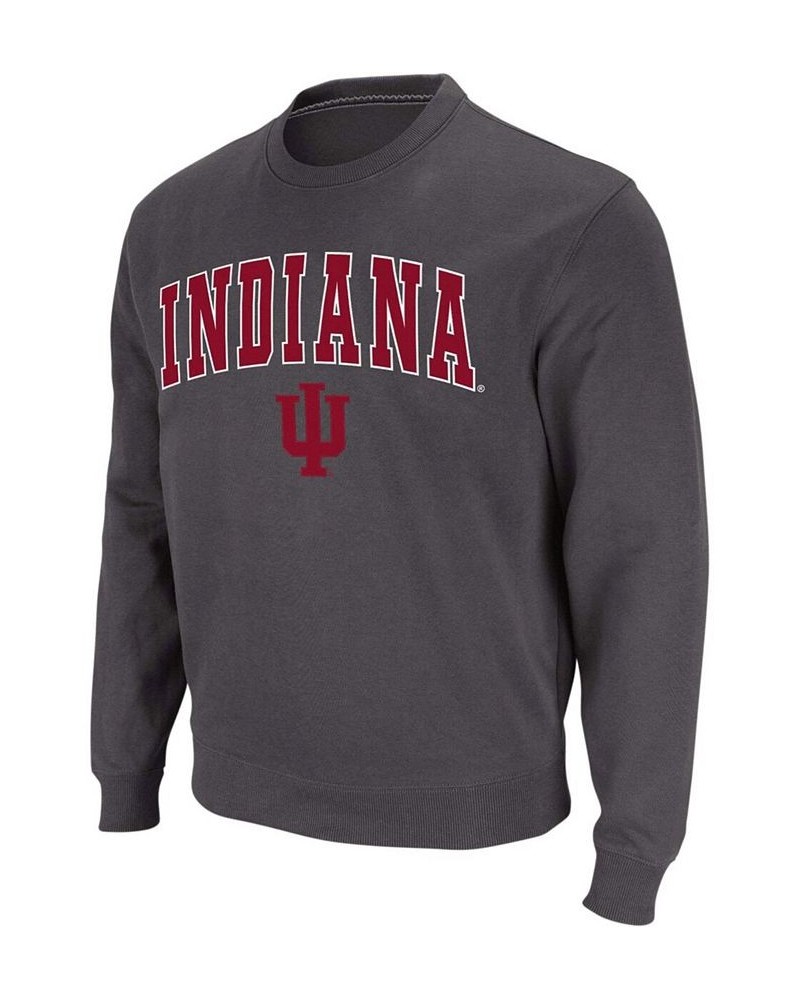 Men's Charcoal Indiana Hoosiers Arch Logo Crew Neck Sweatshirt $32.39 Sweatshirt