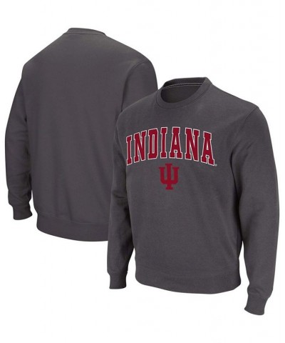 Men's Charcoal Indiana Hoosiers Arch Logo Crew Neck Sweatshirt $32.39 Sweatshirt