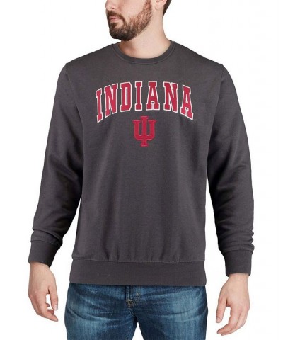 Men's Charcoal Indiana Hoosiers Arch Logo Crew Neck Sweatshirt $32.39 Sweatshirt