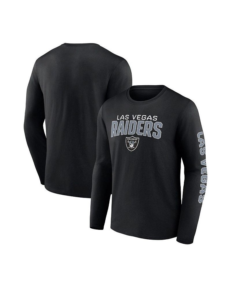 Men's Branded Black Las Vegas Raiders Go The Distance Long Sleeve T-shirt $19.20 T-Shirts