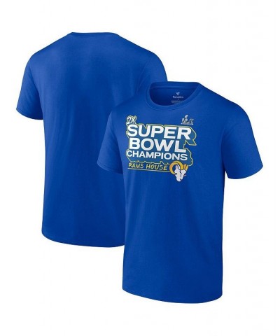 Men's Branded Royal Los Angeles Rams Super Bowl LVI Champions Parade Celebration T-shirt $21.59 T-Shirts