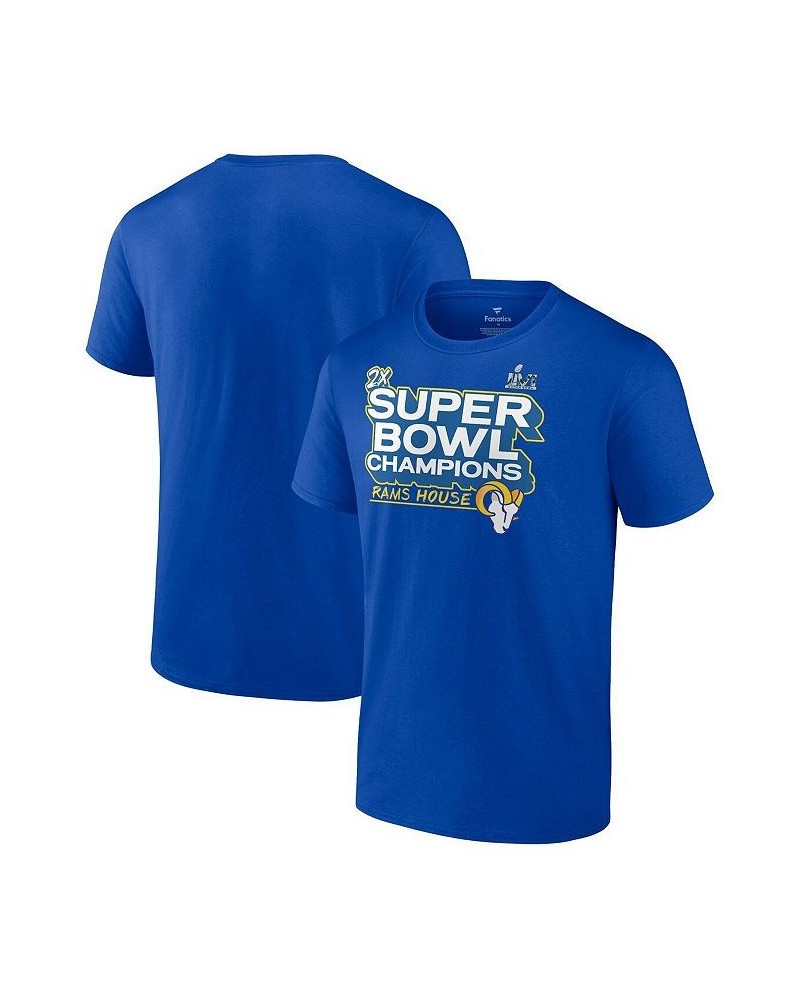 Men's Branded Royal Los Angeles Rams Super Bowl LVI Champions Parade Celebration T-shirt $21.59 T-Shirts