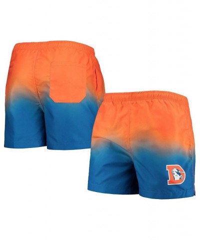 Men's Royal Denver Broncos Retro Dip-Dye Swim Shorts $27.60 Swimsuits