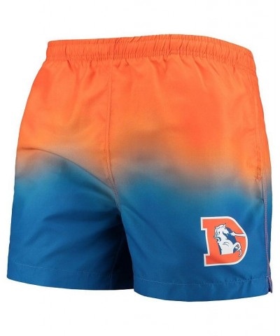 Men's Royal Denver Broncos Retro Dip-Dye Swim Shorts $27.60 Swimsuits