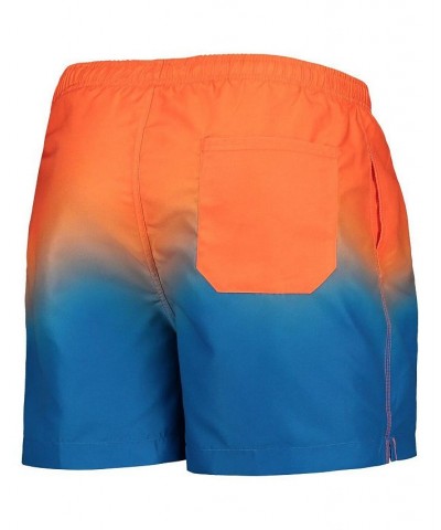 Men's Royal Denver Broncos Retro Dip-Dye Swim Shorts $27.60 Swimsuits