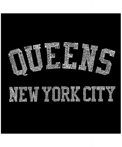 Men's Word Art Long Sleeve T-Shirt- Queens NY Neighborhoods Black $18.00 T-Shirts