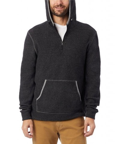 Men's Eco-Teddy Outdoor Quarter-Zip Fleece Hoodie Gray $48.00 Sweatshirt