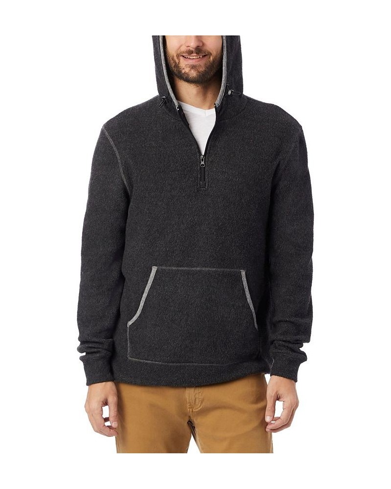 Men's Eco-Teddy Outdoor Quarter-Zip Fleece Hoodie Gray $48.00 Sweatshirt