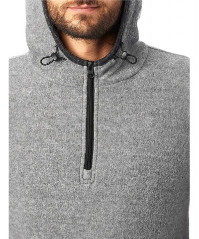 Men's Eco-Teddy Outdoor Quarter-Zip Fleece Hoodie Gray $48.00 Sweatshirt