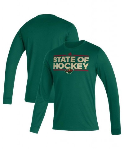 Men's Green Minnesota Wild Dassler AEROREADY Creator Long Sleeve T-shirt $23.99 T-Shirts