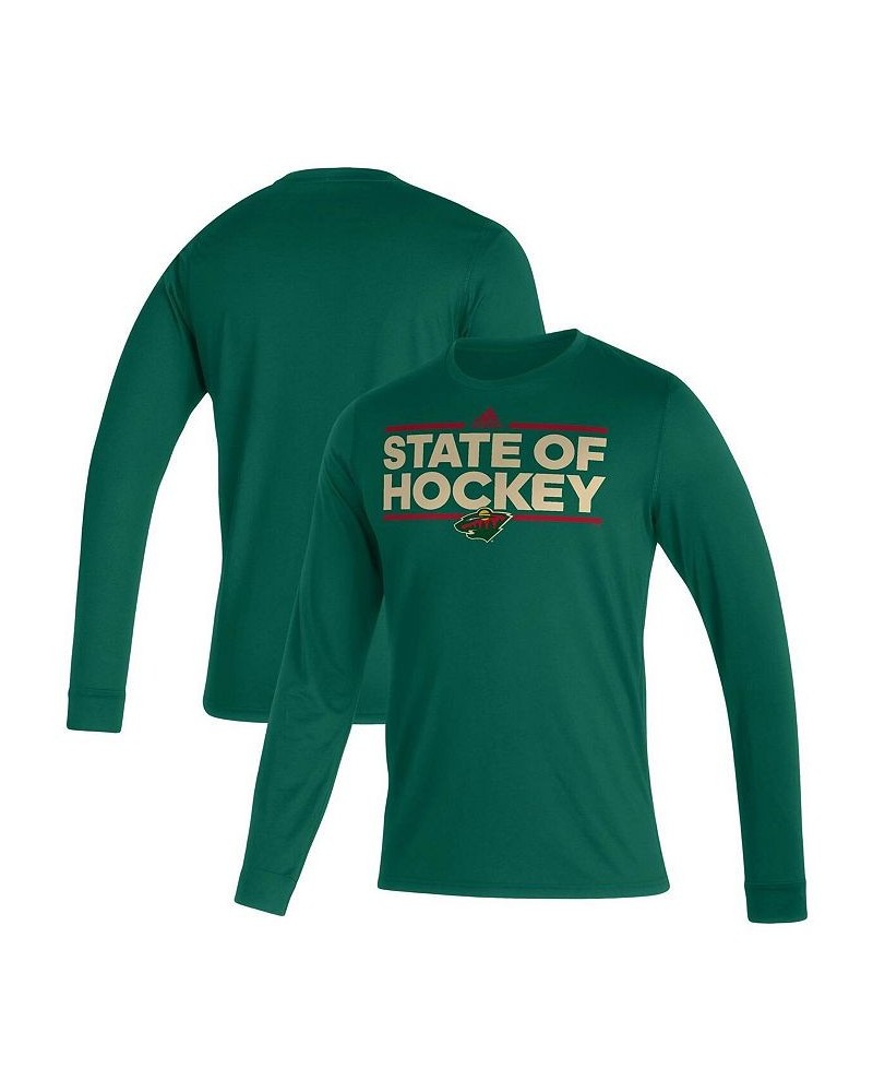 Men's Green Minnesota Wild Dassler AEROREADY Creator Long Sleeve T-shirt $23.99 T-Shirts