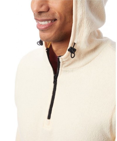 Men's Eco-Teddy Outdoor Quarter-Zip Fleece Hoodie Gray $48.00 Sweatshirt