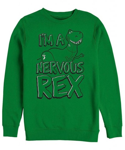 Disney Men's Toy Story Nervous Rex, Crewneck Fleece Green $32.44 Sweatshirt