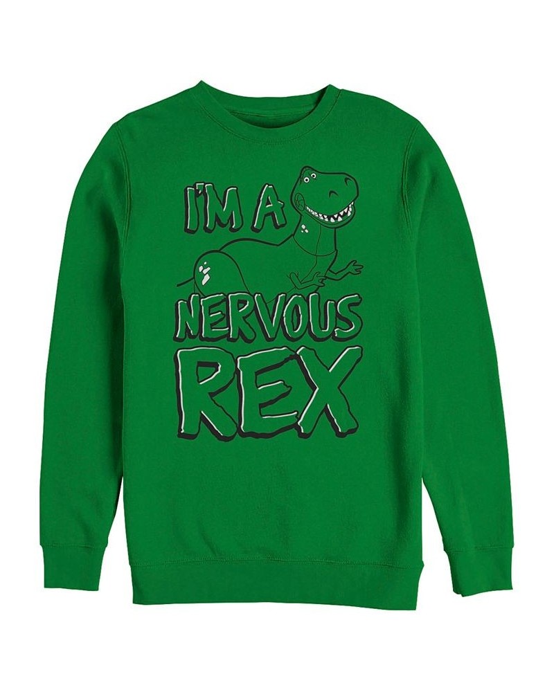 Disney Men's Toy Story Nervous Rex, Crewneck Fleece Green $32.44 Sweatshirt