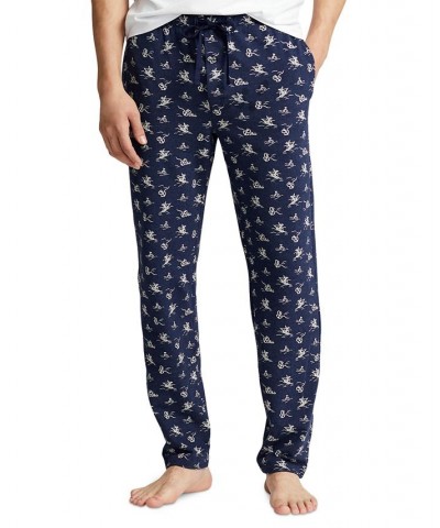 Men's Cotton-Blend Nautical-Inspired Printed Sleep Pants Harbour Island Blue $33.15 Pants